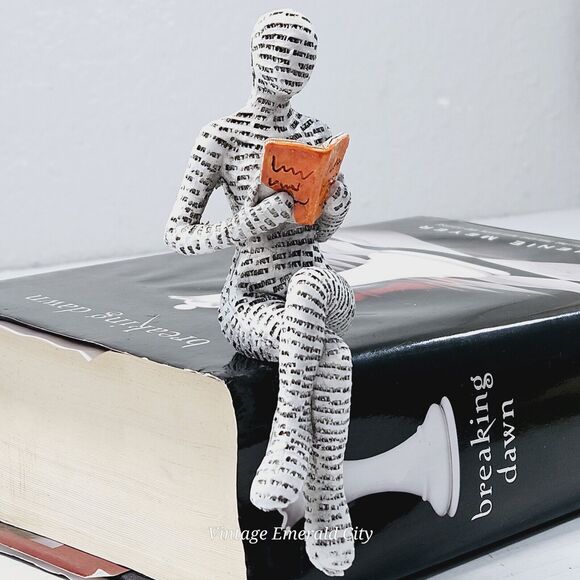 Resin Woman Reading Book Figurine Human Modern Sculpture Bookshelf Words On Skin - Picture 15 of 15